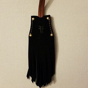 Frye Suede Fringe Key Hider Tag